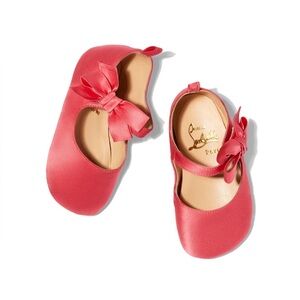 ✨RARE✨NWT Christian Louboutin | Loubibaby Pink Satin | Lou Babe Flat Charlotte
